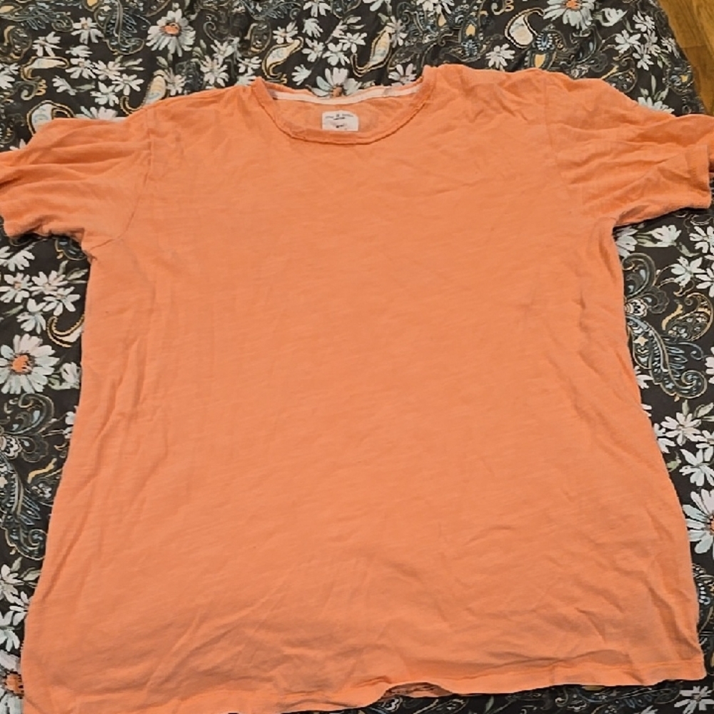 Like New Rag & Bone Vibrant Orange Shirt Classic Flame In Peach Fizz